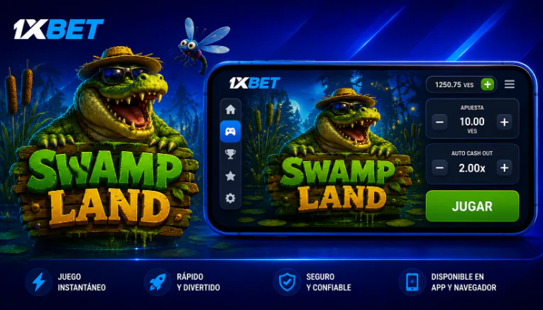 Versión móvil del juego instantáneo Swamp Land en 1xBet Venezuela - 1xbet-app-ve.com